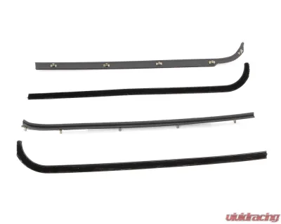 AMD 4-Piece Black Front Door Beltline Window Felts Ford F-Series Pickup 1971-1972 - R-FT107