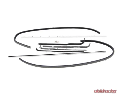 AMD 8-Piece Front Door Window Channel Kit w/ Black Bead Beltline Felts Ford F-Series Pickup 1961-1966 - R-FT167