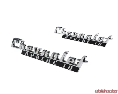 AMD Pair "Chevrolet Apache 10" Front Fender Emblems Chevrolet C/K Pickup Truck | Suburban 1960 - T-9105