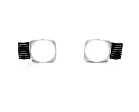 AMD Pair Chrome/Black Headlamp Bezels Chevrolet Chevy II | Nova 1968