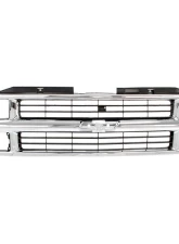 AMD Chrome/Gray Composite Headlight Grille Shell Chevrolet C/K Pickup | SUV 1994-1998                                     - X150-4094-21 - Image 3
