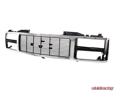 AMD Chrome/Silver/Black Dual Headlight Grille Shell GMC C/K Pickup | Suburban 1988-1993 - X150-4988-22