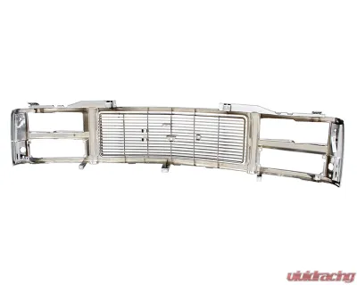 AMD Chrome/Silver/Black Dual Headlight Grille Shell GMC C/K Pickup | Suburban 1988-1993 - X150-4988-22