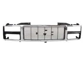 AMD Chrome/Silver/Black Dual Headlight Grille Shell GMC C/K Pickup | Suburban 1988-1993