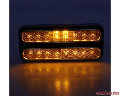 AMD 18 Amber LED Front Side Marker Lens w/ Stainless Bezel Chevrolet | GMC C/K Truck | Blazer | Jimmy | Suburban 1968-1972 - X240-4069-D