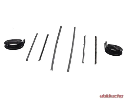 AMD 6-Piece Rear Door Window Channel Kit w/ Chrome Bead Felts Chevrolet | GMC C/K | Suburban 1967-1972 - X553-4267-2CS
