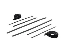 AMD 6-Piece Rear Door Window Channel Kit w/ Chrome Bead Felts Chevrolet | GMC C/K | Suburban 1967-1972