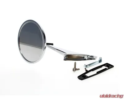 AMD Round Outside Door Mirror w/ Bowtie Chevrolet Chevy II | Nova | Chevelle | El Camino | Camaro 1966-1967 - X570-3066