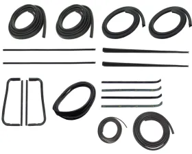 AMD 12-Piece Full Weatherstrip Kit w/ Reveal Trim Groove Chevrolet | GMC C/K Pickup Truck w/out Metal Framed Glass 1960-1963
