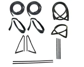 AMD 13-Piece Full Weatherstrip Kit w/ Chrome Beltline Chevrolet | GMC C/K Pickup Truck w/ Small Rear Window 1967