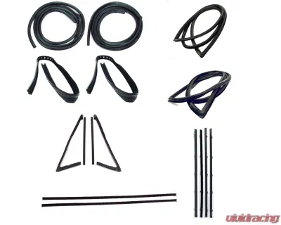 AMD 13-Piece Full Weatherstrip Kit w/ Black Beltline Chevrolet | GMC C/K Pickup Truck w/ Large Rear Window 1967-1972 - X599-4067-2S