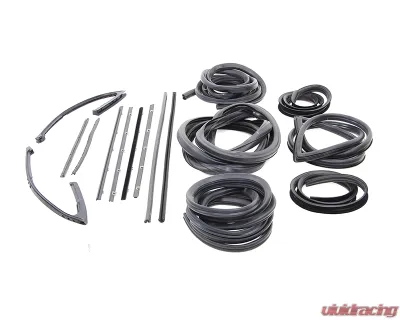 AMD Full Weatherstrip Kit w/ Black Beltline & Trim Groove Chevrolet | GMC C/K Pickup Truck w/ Small Back Glass 1967 - X599-4067-8S