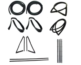 AMD 13-Piece Full Weatherstrip Kit w/ Black Beltline Chevrolet | GMC C/K Pickup Truck w/ Small Rear Window 1967