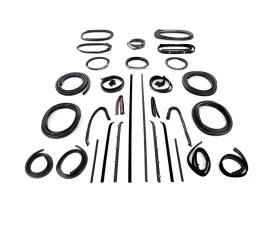 AMD 30-Piece Full Weatherstrip Kit w/ Chrome Reveal Lock Strip Chevrolet | GMC C/K Pickup Truck | Blazer | Jimmy 1976-1977