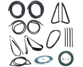 AMD 16-Piece Full Weatherstrip Kit w/ Chrome Reveal Lock Strip & 1-Piece Vent Window Seal Chervrolet | GMC C/K Pickup Truck 1985-1987