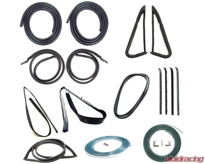 AMD 16-Piece Full Weatherstrip Kit w/ Chrome Reveal Lock Strip & 1-Piece Vent Window Seal Chervrolet | GMC C/K Pickup Truck 1985-1987 - X599-4085-1S