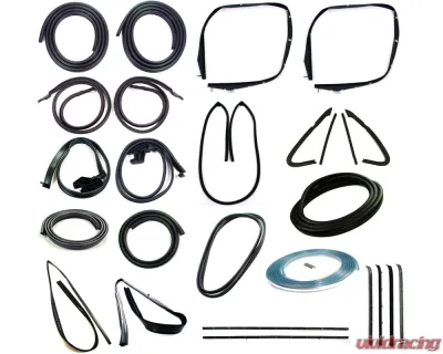 AMD 25-Piece Full Weatherstrip Kit w/ Chrome Reveal Lock Strip & 2-Piece Vent Window Seal Chervrolet | GMC C/K Pickup Truck | Blazer | Jimmy 1981-1985 - X599-4381-1S