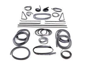 AMD 26-Piece Full Weatherstrip Kit w/ Chrome Lock Strip Chervrolet | GMC C/K Pickup Truck | Blazer | Jimmy 1985-1991