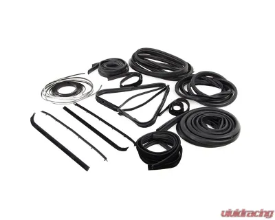 AMD 18-Piece Complete Weatherstrip Seal Kit Ford F-Series Pickup w/ Plastic Chrome Windshield Trim 1977-1979 - X599-4577-S