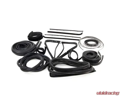 AMD 18-Piece Complete Weatherstrip Seal Kit Ford F-Series Pickup w/ Plastic Chrome Windshield Trim 1977-1979 - X599-4577-S