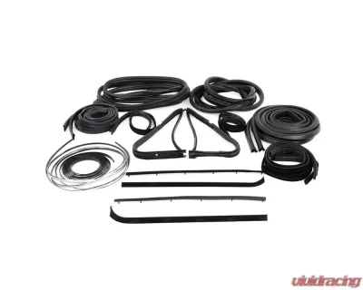 AMD 18-Piece Complete Weatherstrip Seal Kit Ford F-Series Pickup w/ Plastic Chrome Windshield Trim 1977-1979 - X599-4577-S