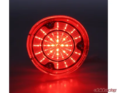 AMD LH 42 Red LED Tail Light Lens w/ Stainless Bezel Chevrolet Chevelle | Malibu 1972 - X951-3472-1DL