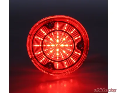 AMD RH 42 Red LED Tail Light Lens w/ Stainless Bezel Chevrolet Chevelle | Malibu 1972 - X951-3472-1DR