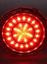 AMD RH 30 Red LED Tail Lights Lens w/ Stainless Bezel Chevrolet Camaro 1970-1973                                     - X951-3570-1DR - Image 2