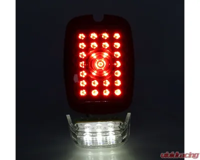 AMD LH 12 Volt 27 Red Sequential LED Tail Light Lens w/ 6 White License Lamp LED Chevrolet | GMC Truck 1947-1953 - X951-4047-EL