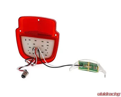 AMD LH 38 Red LED Tail Light Lens w/ 12 White License Lamp LED Ford F-Series Flareside Truck 1955-1966 - X951-4555-1DNL