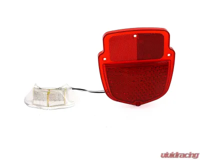 AMD LH 38 Red LED Tail Light Lens w/ 12 White License Lamp LED Ford F-Series Flareside Truck 1955-1966 - X951-4555-1DNL
