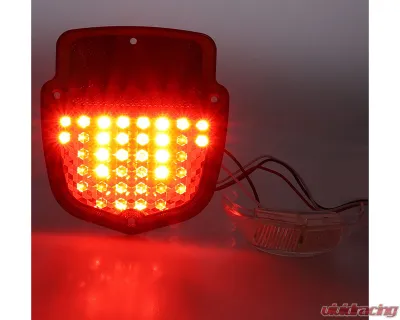 AMD LH 38 Red Sequential LED Tail Light Lens w/ 12 White License Lamp LED Ford F-Series Flareside Truck 1955-1966 - X951-4555-1ENL