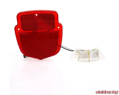 AMD LH 38 Red Sequential LED Tail Light Lens w/ 12 White License Lamp LED Ford F-Series Flareside Truck 1955-1966 - X951-4555-1ENL