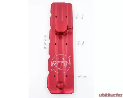 VTT Billet CNC Valve Cover Red Cummins 6.7L 2007-2020 - VTT-6.7L-BILLET-VALVECOVER-RED
