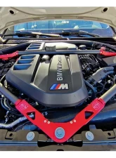 VTT Carbon Fiber Strut Braces Red BMW M3 | M4 2021-2024                                     - VTT-G8X-CAR-STRUT-RED-1 - Image 8