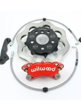 VTT Ultimate Front Drag Brake Kit Scalloped Version 4 Piston Red Volkswagen Golf | GTI 2014-2019                                     - VTT-MQB-BRAKE-3-RED-1 - Image 2