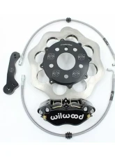 VTT Ultimate Front Drag Brake Kit Scalloped Version 4 Piston Black Volkswagen Golf | GTI 2014-2019                                     - VTT-MQB-BRAKE-3-BLK-1 - Image 2
