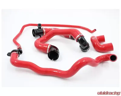 VTT Billet/Silicone N54 Coolant Hose Kit Full Red - VTT-N54-COOLANT-FULL-RED