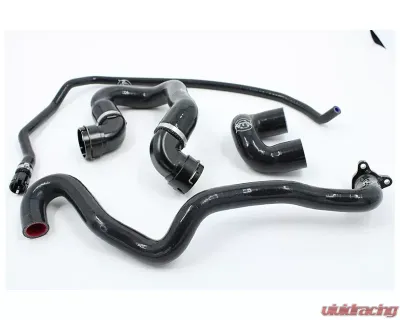 VTT Billet/Silicone N54 Coolant Hose Kit Lower Black - VTT-N54-COOLANT-LOWER-BLK