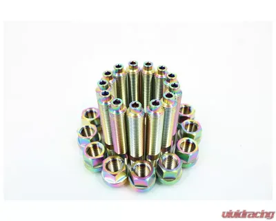 VTT M14/M12 Titanium Wheel Stud Kits Full M14x1.5 Burnt 20pcs - VTT-TI-STUD-20-145-BURN-1