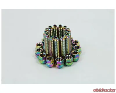 VTT M14/M12 Titanium Wheel Stud Kits Full M14x1.5 Burnt 20pcs - VTT-TI-STUD-20-145-BURN-1