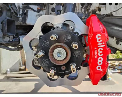 VTT 6 Piston Red Scalloped Ultimate Front Drag Brake Kit BMW E | F Series - VTT-BMW-FRONT-BRAKE-RED-2-3