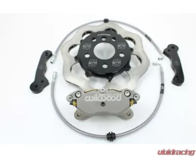 VTT 4 Piston Silver Scalloped Ultimate Front Drag Brake Kit BMW E | F Series - VTT-BMW-FRONT-BRAKE-SIL-4-1