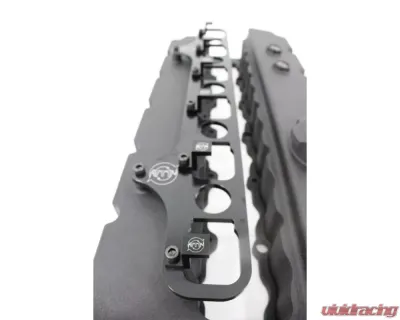 VTT Wrinkle Black Stock Style Coil Hold Down Kit BMW N54 - VTT-N54-COIL-BRACKET-BLK-WRINK