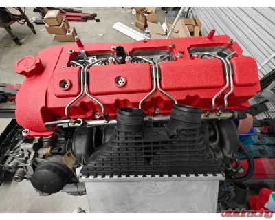 VTT Wrinkle Black S55/N55 EWG Cast Aluminum Valve Cover - VTT-S55-CAST-VALVECOVER-BLACK