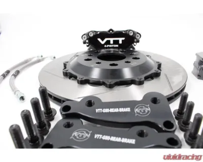 VTT Ultimate Black 4-Piston Lightweight Rear Race Brake Kit w/o Parking Brake BMW G8X - VTT-BMW-G8X-REAR-BRAKE-BLK-4
