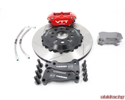 VTT Ultimate Red 4-Piston Lightweight Rear Race Brake Kit w/o Parking Brake BMW G8X - VTT-BMW-G8X-REAR-BRAKE-RED-4