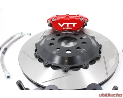 VTT Ultimate Red 4-Piston Lightweight Rear Race Brake Kit w/o Parking Brake BMW G8X - VTT-BMW-G8X-REAR-BRAKE-RED-4