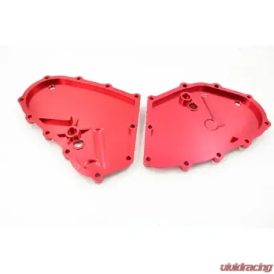 VTT Billet Timing Chain Covers Porsche 911 | 930 1974-1988 - VTT-911-TIMING-COVER-RED
