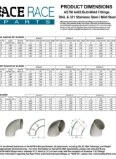 VTT 11/2" 10 Schedule Short Radius 90 Ace Race 321 Stainless Weld Els                                     - VTT-ACE-321-ELS-112-SR90-10 - Image 2